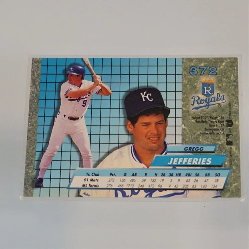 1992 Ultra Gregg Jefferies 3rd Base Kansas City Royals #372